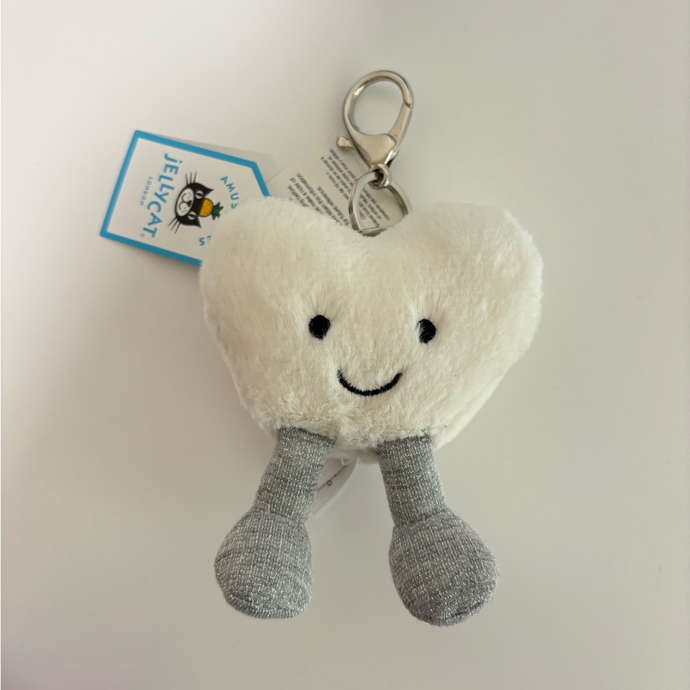 Jellycat Amusesble Cream Heart Bag Charm